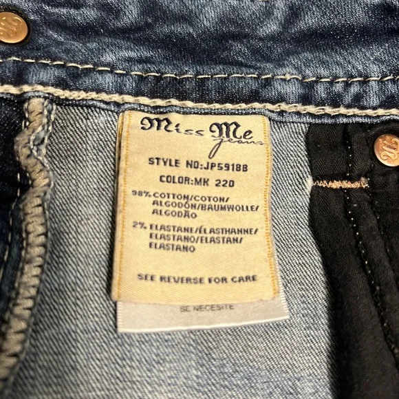 Miss Me Women's Blue Straight Leg Jeans - Picture 7 of 11